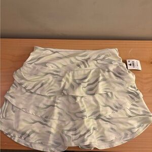 Ideology Green and Cream Patterned Mini Skirt